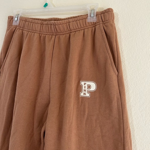 Victoria's Secret Pink Dog Ivy Fleece FullZip Hoodie Campus Pant Set Toffee Sz M - Picture 5 of 16